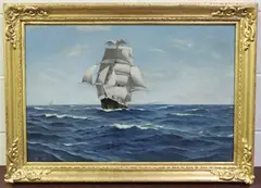 A. J. Parker, Sailing Vessel in a Stiff Breeze, 1905, oil on canvas