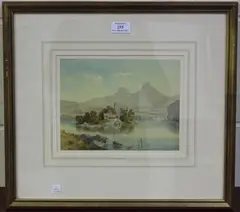 Frederick Boisseree, Ruined Church on an Island, watercolour