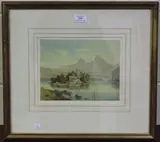 Frederick Boisseree, Ruined Church on an Island, watercolour