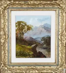 Thomas Stanley Barber, Mountainous Landscape, oil on canvas