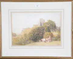 John Parker, A View of Corfe Castle, 1902, watercolour