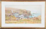 Charles Earle, A Cornish Pilchard Station, watercolour heightened with body-colour