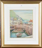 James McGavin Greig, West Country Harbour Scene, oil on board