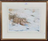 Owen Williams, Hare in the Snow, watercolour
