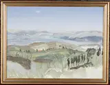 Irene Lesley Main, Sunrise at San Gimignano, 1980, mixed media