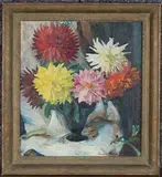Russell Sidney Reeve, Dahlias, oil on canvas
