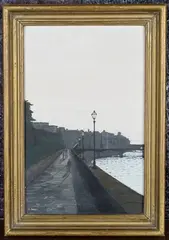 Andrew James, Sunset along the River Arno, Florence, oil on panel