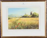 Cecil Rice, Jack and Jill Windmills at Clayton, watercolour