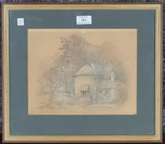 Gerald Maurice Burn, The Round House at Parham, Sx, 1940, pencil
