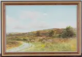 George Oyston, Chobham Common' (Sheep on the Surrey Heath), 1919, watercolour