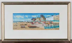 Rod Pearce, View along Brighton Seafront, watercolour and gouache