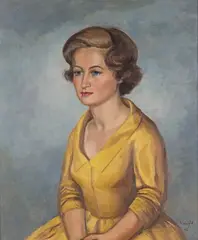 A. Wright, Portrait of Diana Halliday, oil on canvas