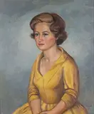 A. Wright, Portrait of Diana Halliday, oil on canvas