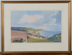 John Pillow, South Devon Coast, watercolour and gouache
