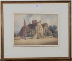 George de Paris, View of Wings Place, Ditchling, Anne of Cleve's House, 1851, watercolour