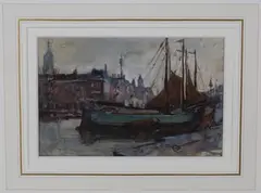 D. Verheul, Jr., Leuvehaven, Rotterdam, 1914, watercolour