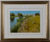 John Haskins, Summer on the Ouse, oil on board