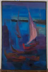Sailing Boats by Noemia Guerra, oil on canvas, sold Oct 2020