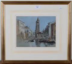 Anthony Flemming, Venice, St Barbius, watercolour