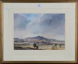 Cavendish Morton, Hilly Landscape, 1984, watercolour