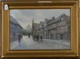 Victor Wyatt Burnand, View towards St Mary's Church, Rye, East Sussex, on a Rainy Day, 1897, watercolour