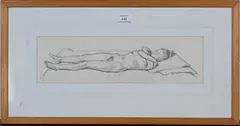 Julian Bell, Girl with Crossed Arms, pencil drawing