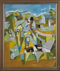 Alfred Pleydell-Pearce, Cubist Landscape, 1987, oil on canvas-board
