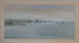 Anthony R. Cook, View of Shoreham Harbour, Sussex, oil on canvas