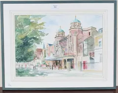 Elsa Winch-Webb, Richmond Theatre, watercolour and ink