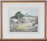 Charles William Taylor, Shorts Farm, Findon, early/mid-20th century watercolour over pencil