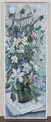 Norma Jameson, Teasels and White Daisies, 1982, oil on board