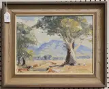 Alfred Gant, Gumtrees, Wilpena, Australia, 1962, oil on board