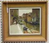 Matt Bruce, Venetian Canal Scene, oil on board