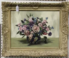 Elizabeth Bridge, Still Life of Flowers in a Vase, oil on board