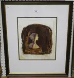 Leo McDowell, Icon' (Profile Portrait of a Young Lady), mixed media