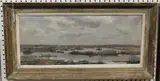 Paul Louis, Wetland Landscape with Boats, oil on board