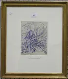 Joseph Noel Paton, Study of Christian Resting 1865, pen and ink