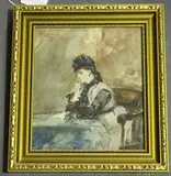 Albert Ludovici Junior, Three-quarter Length Portrait of a Lady seated at a Table, 1877, watercolour