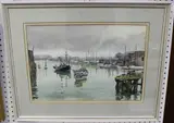 John Mortimer, Littlehampton Harbour, watercolour
