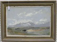 Edward Callam, Sussex Downs near Telscombe, oil on board