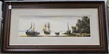 Ken Hammond, Coastal Scene with Sailing Vessels, 1989, oil on board