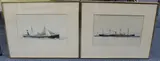 Laurence Dunn, Rion' and 'City of Cambridge' (Boat Studies), a pair of 20th century watercolours with ink and gouache