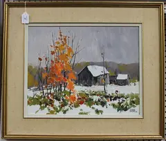 First Snow, Haliburton by Murray McCheyne Stewart, oil on board, sold Oct 2019
