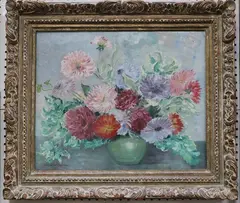 Doris Whittle, August Glory' (Still Life of Flowers in a Vase), oil on canvas