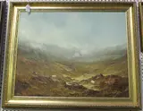 A. Allen, Sheep in a Mountainous Landscape, oil on canvas