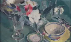 Nancy Bradburne, Lunch Table, oil on board