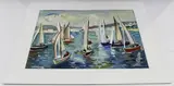 Jean Deldevez, La Côte d'Azur' (Harbour Scene with Sailing Vessels), 1947, watercolour with gouache