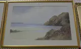 Reginald Daniel Sherrin, Coastal Landscape with Sailing Vessels, 1920, watercolour with gouache