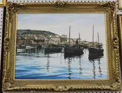 Geoffrey Huband, Mousehole Harbour, Cornwall, oil on canvas