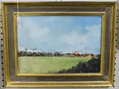 Daniel Wright, Race Day' (Horse Racing), oil on board